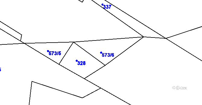 Parcela st. 573/6 v KÚ Kamenička, Katastrální mapa