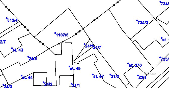 Parcela st. 24/1 v KÚ Kameničky, Katastrální mapa