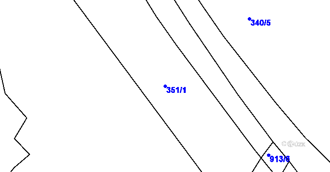 Parcela st. 351/1 v KÚ Kameničky, Katastrální mapa