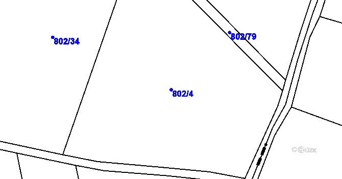 Parcela st. 802/4 v KÚ Kameničky, Katastrální mapa