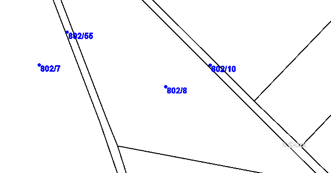 Parcela st. 802/8 v KÚ Kameničky, Katastrální mapa