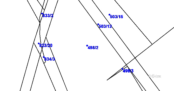 Parcela st. 498/2 v KÚ Kameničky, Katastrální mapa