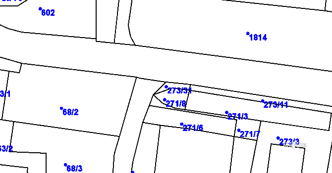 Parcela st. 273/31 v KÚ Kameničná, Katastrální mapa