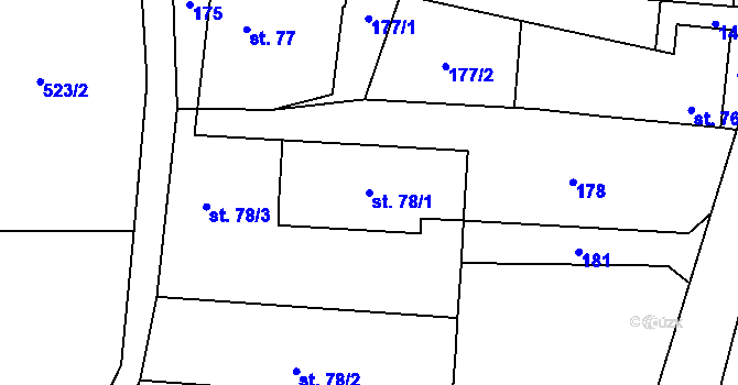 Parcela st. 78/1 v KÚ Kamenka, Katastrální mapa