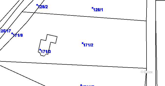 Parcela st. 171/2 v KÚ Zavržice, Katastrální mapa