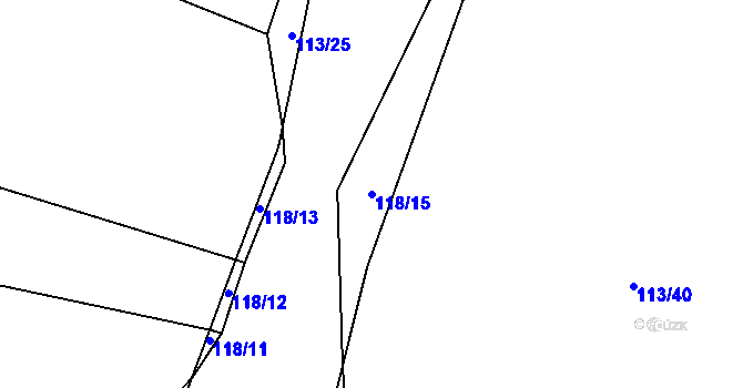 Parcela st. 118/15 v KÚ Zavržice, Katastrální mapa
