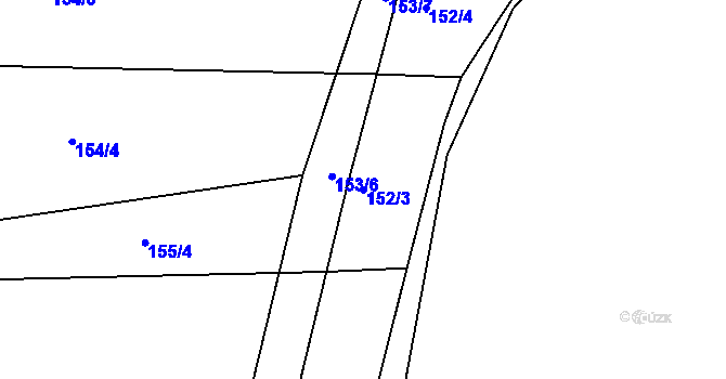 Parcela st. 152/3 v KÚ Zavržice, Katastrální mapa