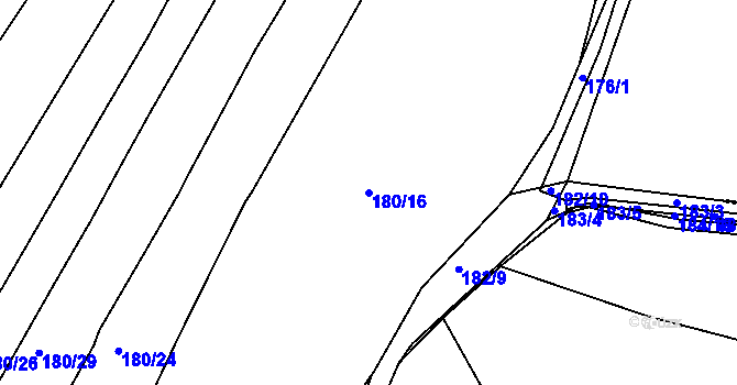 Parcela st. 180/16 v KÚ Zavržice, Katastrální mapa