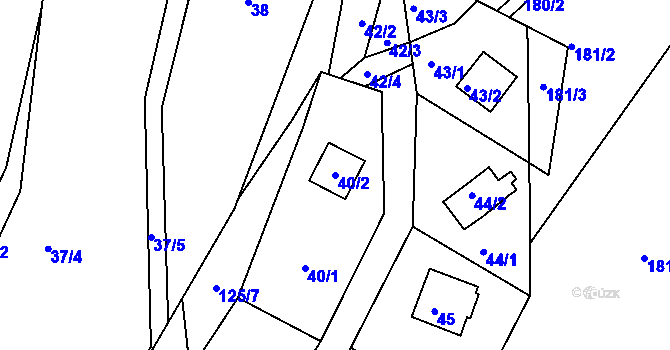 Parcela st. 40/2 v KÚ Zavržice, Katastrální mapa