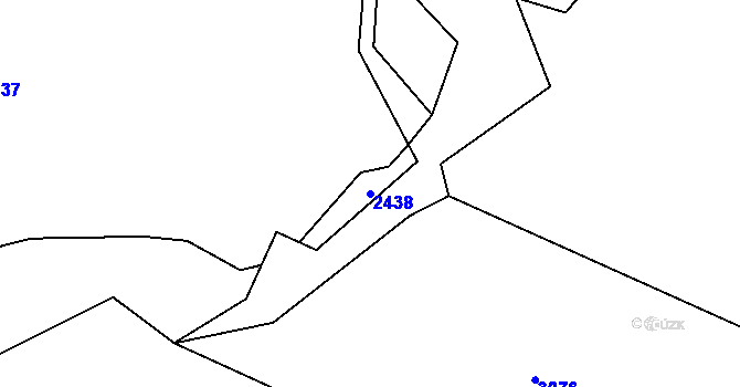 Parcela st. 2438 v KÚ Kamenná u Trhových Svinů, Katastrální mapa
