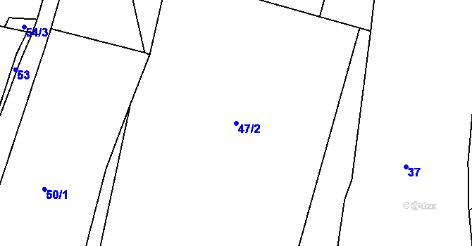 Parcela st. 47/2 v KÚ Kamenná u Trhových Svinů, Katastrální mapa
