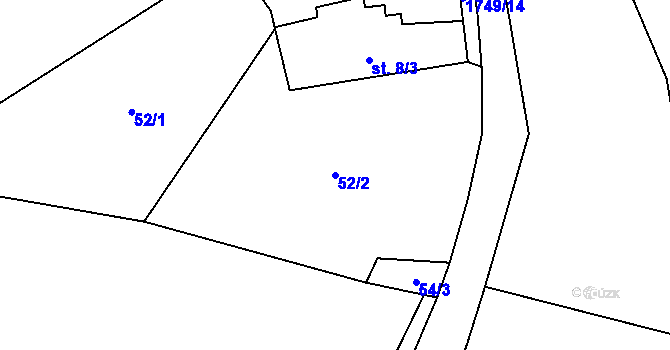 Parcela st. 52/2 v KÚ Kamenná u Trhových Svinů, Katastrální mapa