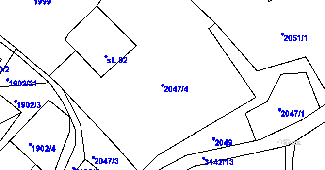Parcela st. 2047/4 v KÚ Kondrač, Katastrální mapa