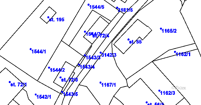 Parcela st. 3142/3 v KÚ Kondrač, Katastrální mapa