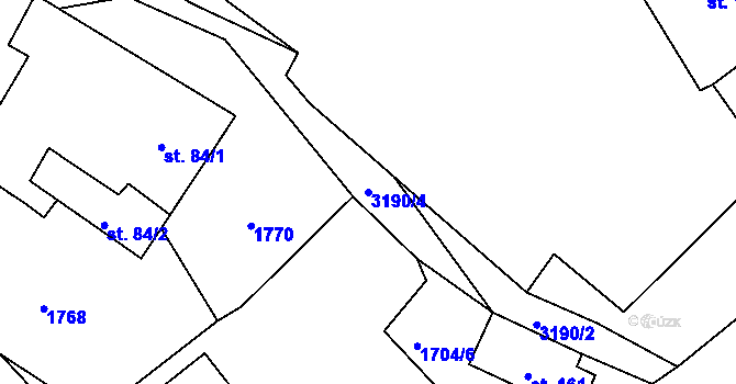 Parcela st. 3190/4 v KÚ Kondrač, Katastrální mapa