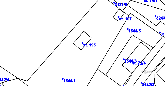 Parcela st. 195 v KÚ Kondrač, Katastrální mapa