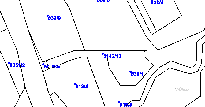 Parcela st. 3142/12 v KÚ Kondrač, Katastrální mapa