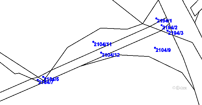 Parcela st. 2104/12 v KÚ Kondrač, Katastrální mapa