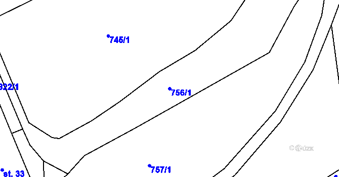 Parcela st. 756/1 v KÚ Kondrač, Katastrální mapa