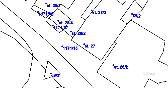 Parcela st. 27 v KÚ Kamenná u Jihlavy, Katastrální mapa