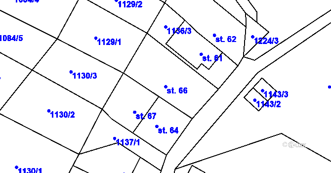 Parcela st. 66 v KÚ Kamenná u Jihlavy, Katastrální mapa