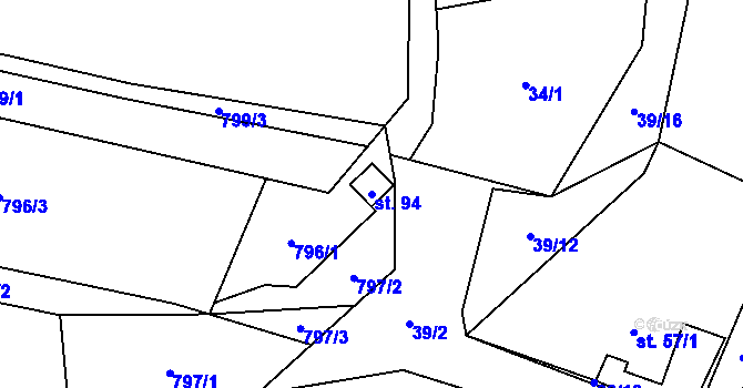 Parcela st. 94 v KÚ Kamenná u Jihlavy, Katastrální mapa