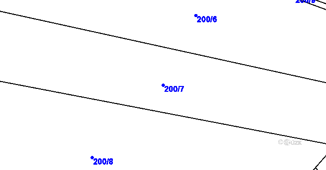 Parcela st. 200/7 v KÚ Kamenná u Jihlavy, Katastrální mapa