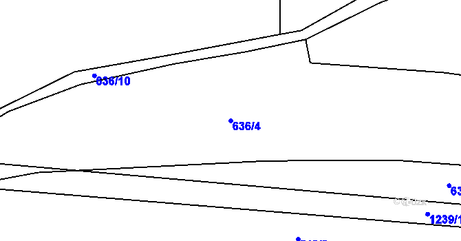 Parcela st. 636/4 v KÚ Kamenná u Jihlavy, Katastrální mapa