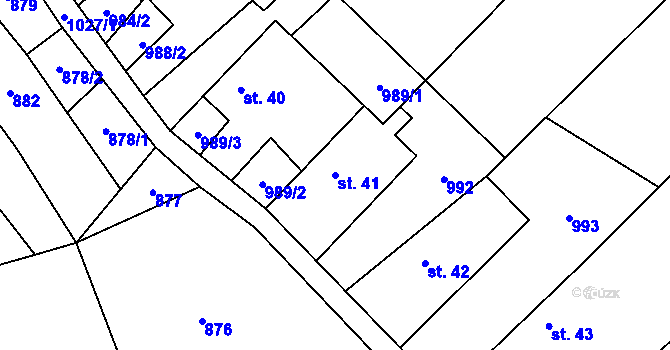 Parcela st. 41 v KÚ Klementice, Katastrální mapa