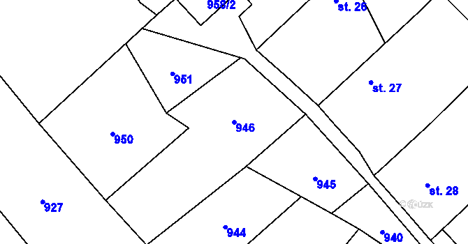 Parcela st. 946 v KÚ Klementice, Katastrální mapa
