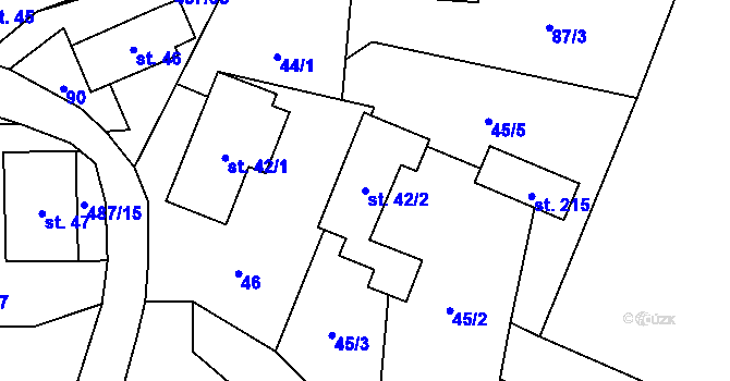 Parcela st. 42/2 v KÚ Kamenná, Katastrální mapa