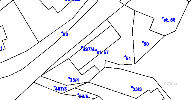 Parcela st. 57 v KÚ Kamenná, Katastrální mapa