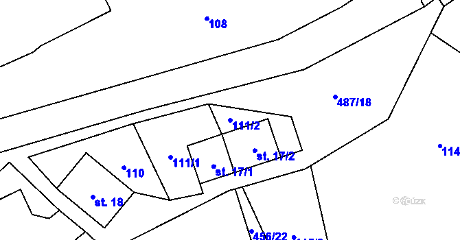 Parcela st. 111/2 v KÚ Kamenná, Katastrální mapa