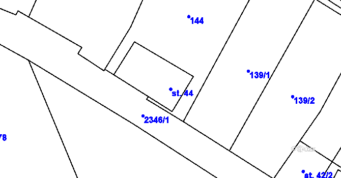 Parcela st. 44 v KÚ Moravská Kamenná Horka, Katastrální mapa