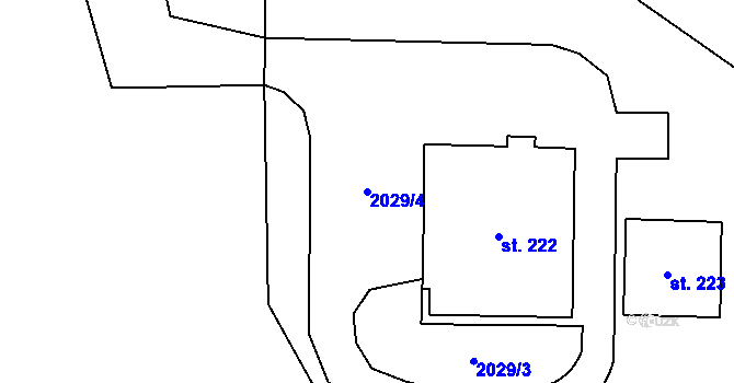 Parcela st. 2029/4 v KÚ Moravská Kamenná Horka, Katastrální mapa