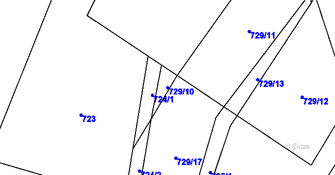 Parcela st. 729/10 v KÚ Kamenná Lhota, Katastrální mapa