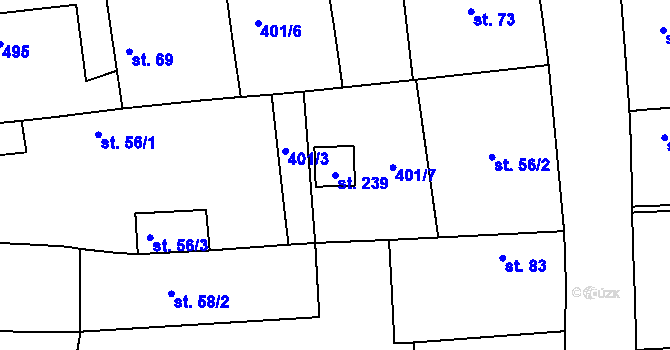 Parcela st. 239 v KÚ Kamenné Zboží, Katastrální mapa