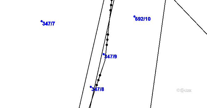 Parcela st. 347/9 v KÚ Kamenný Malíkov, Katastrální mapa