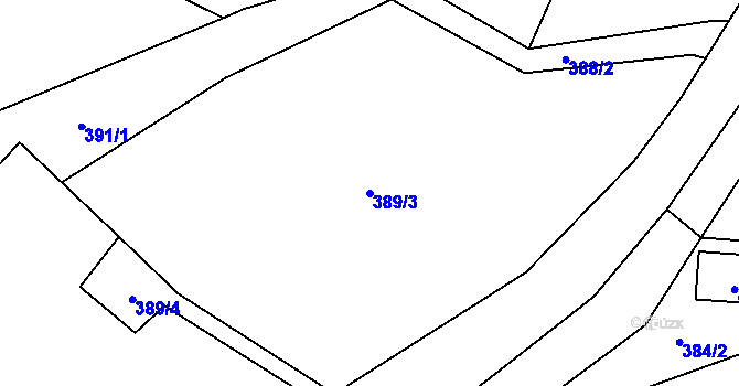 Parcela st. 389/3 v KÚ Kamenný Malíkov, Katastrální mapa