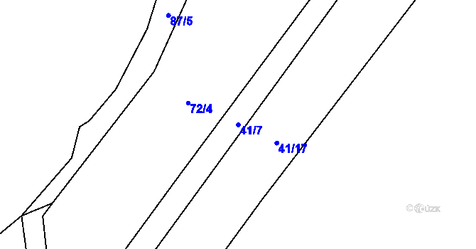 Parcela st. 41/7 v KÚ Kamenný Malíkov, Katastrální mapa