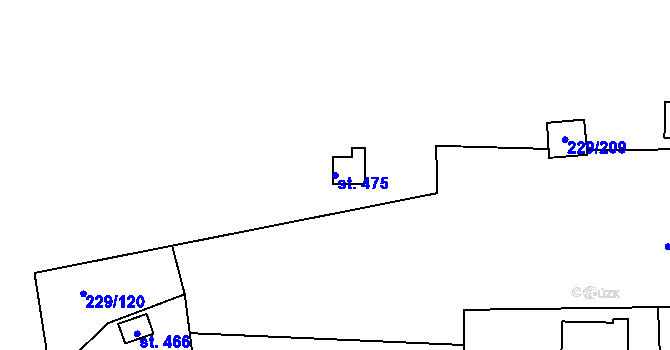 Parcela st. 475 v KÚ Hostěradice, Katastrální mapa