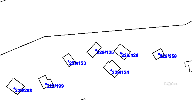 Parcela st. 229/125 v KÚ Hostěradice, Katastrální mapa