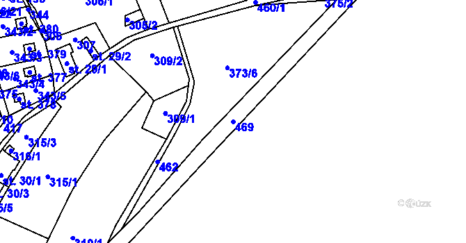 Parcela st. 469 v KÚ Hostěradice, Katastrální mapa