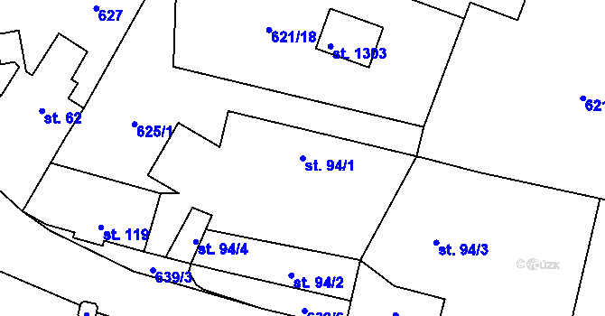 Parcela st. 94/1 v KÚ Kamenný Přívoz, Katastrální mapa