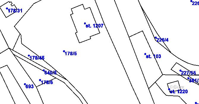 Parcela st. 133 v KÚ Kamenný Přívoz, Katastrální mapa