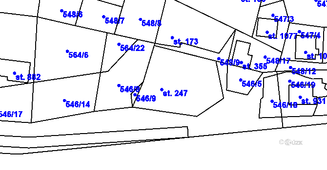 Parcela st. 247 v KÚ Kamenný Přívoz, Katastrální mapa