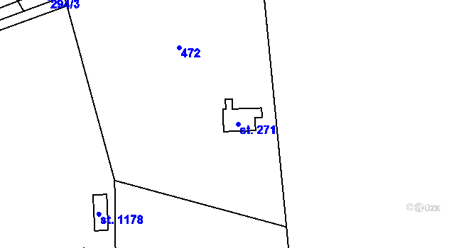 Parcela st. 271 v KÚ Kamenný Přívoz, Katastrální mapa