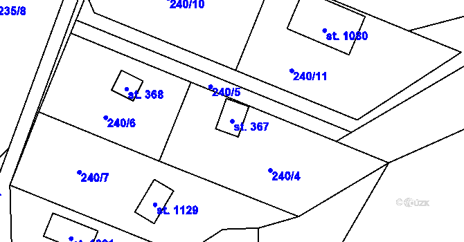 Parcela st. 367 v KÚ Kamenný Přívoz, Katastrální mapa