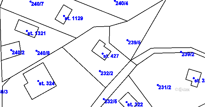Parcela st. 427 v KÚ Kamenný Přívoz, Katastrální mapa