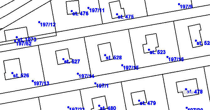 Parcela st. 528 v KÚ Kamenný Přívoz, Katastrální mapa